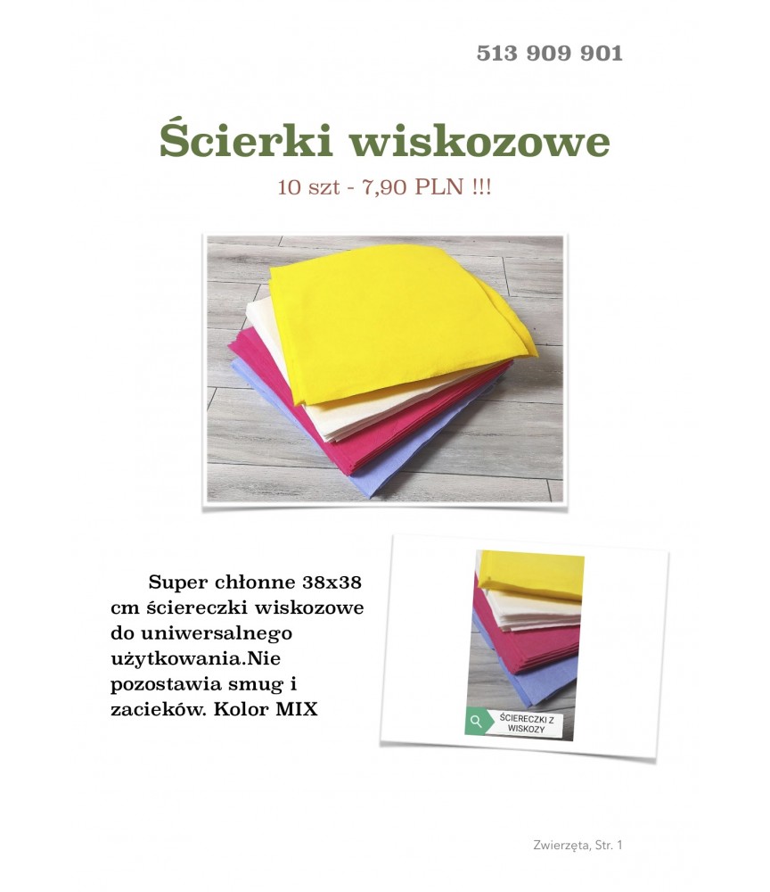 Ścierka wiskozowa 38 do szyb , luster