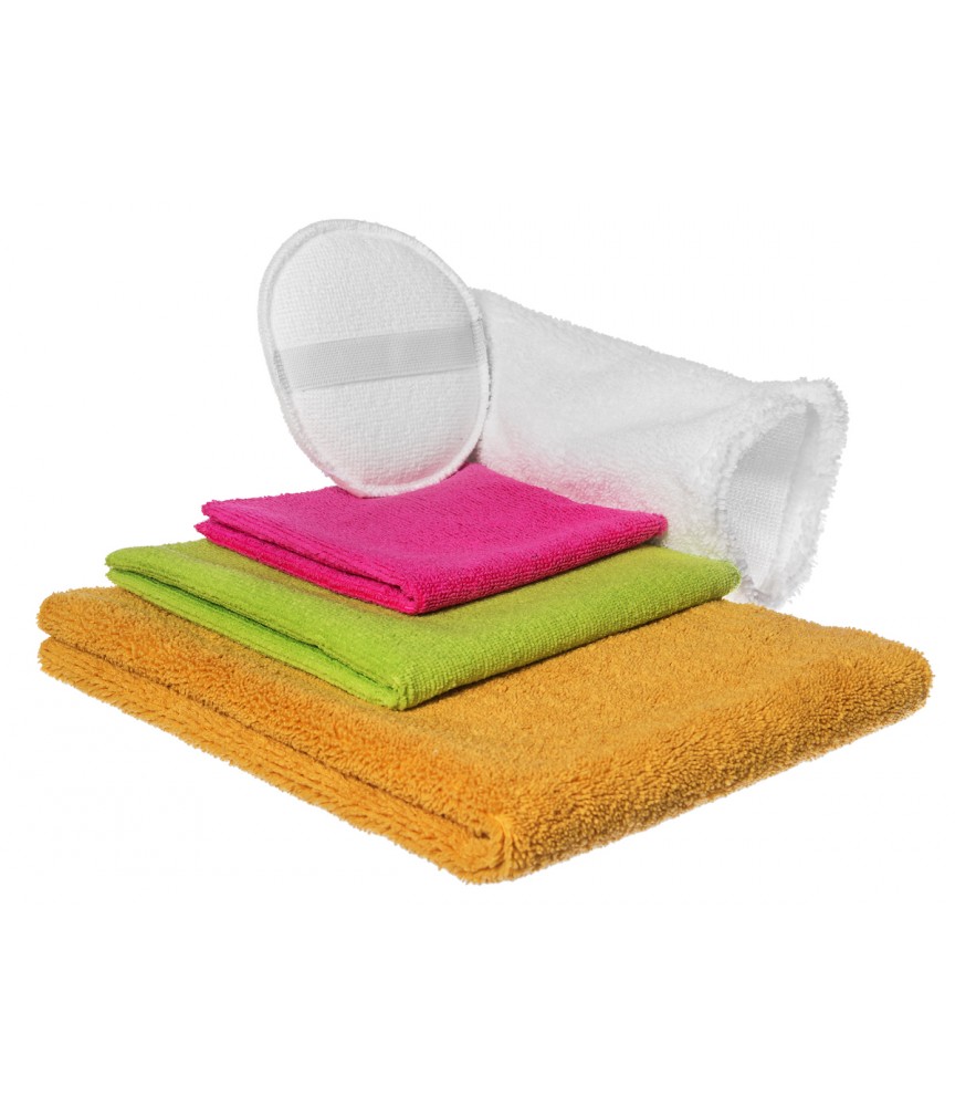 Zestaw mikrofibr , aplikator , rękawica do samochodu 5W1